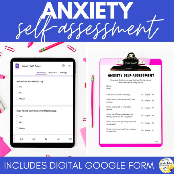 Anxiety School Counseling Self-Assessments | Individual & Group Data Collection
