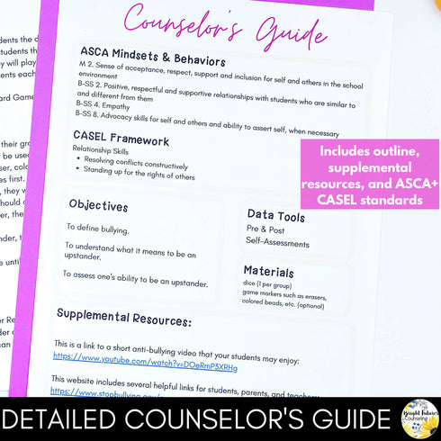 Bullying Prevention Lesson for Social Emotional Learning and School Counseling