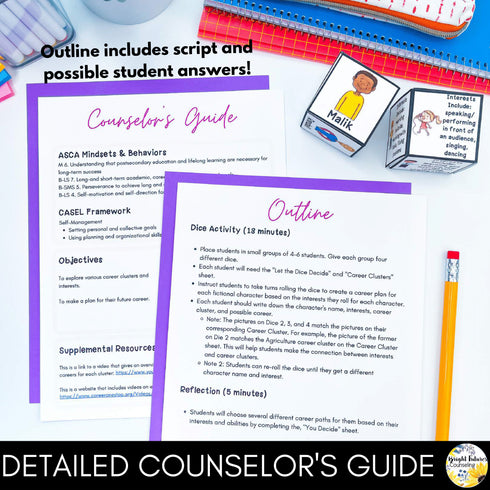 Career Exploration Lesson for Social Emotional Learning and School Counseling