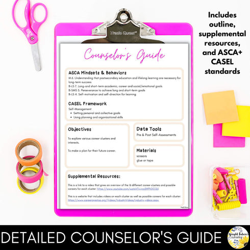 Career Exploration Lesson for Social Emotional Learning and School Counseling