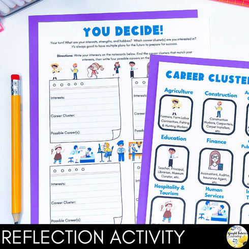 Career Exploration Lesson for Social Emotional Learning and School Counseling