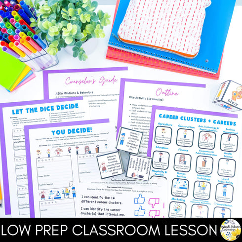 Career Exploration Lesson for Social Emotional Learning and School Counseling