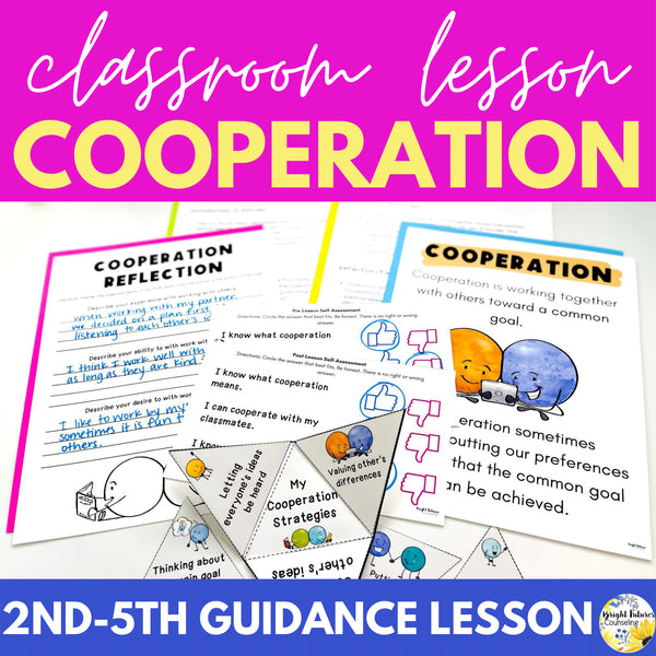 Cooperation Lesson for Social Emotional Learning & Elementary School Counseling