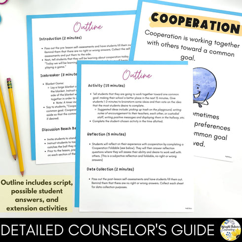 Cooperation Lesson for Social Emotional Learning & Elementary School Counseling