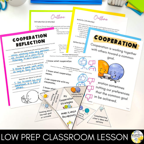 Cooperation Lesson for Social Emotional Learning & Elementary School Counseling