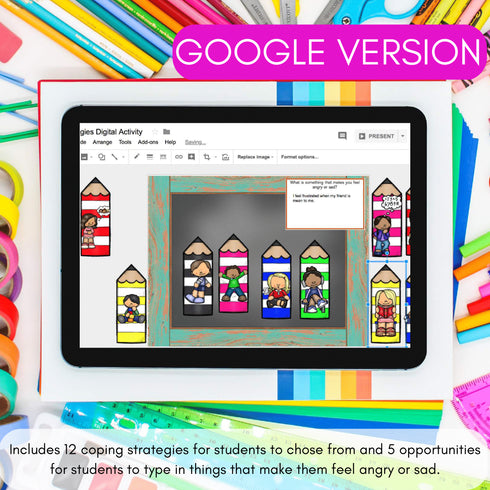 Coping Strategies Back to School Boom Cards + Google Slides Version