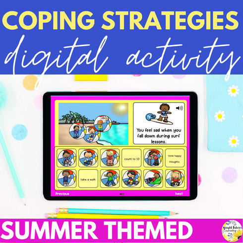 Summer Coping Strategies - Digial End of the Year Counseling SEL Activity