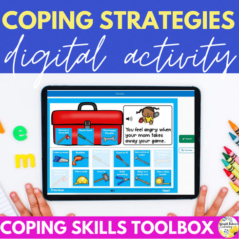 Coping Strategies Toolbox Digital Activity - Google Slides & Boom Cards Versions