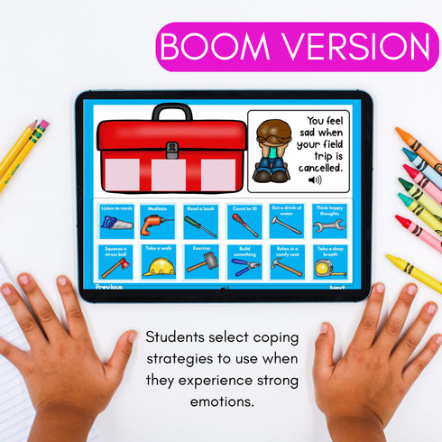 Coping Strategies Toolbox Digital Activity - Google Slides & Boom Cards Versions