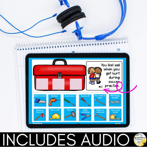 Coping Strategies Toolbox Digital Activity - Google Slides & Boom Cards Versions