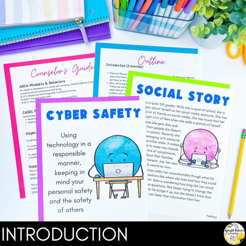 Cyber Safety SEL Lesson and Activities - Elementary School Counseling