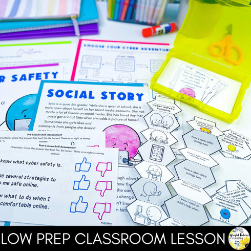 Cyber Safety SEL Lesson and Activities - Elementary School Counseling