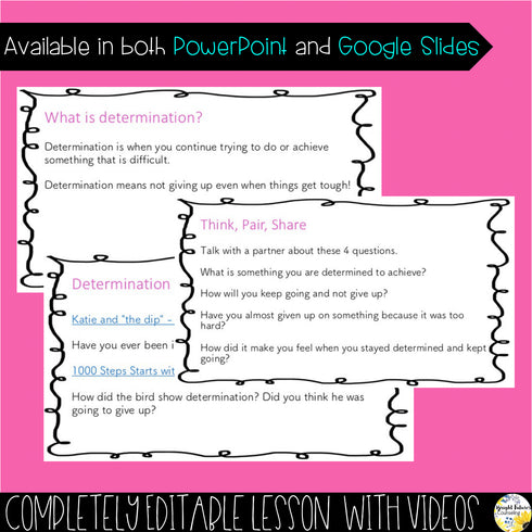 DETERMINATION Guidance Lesson Activity and Video with Editable Version