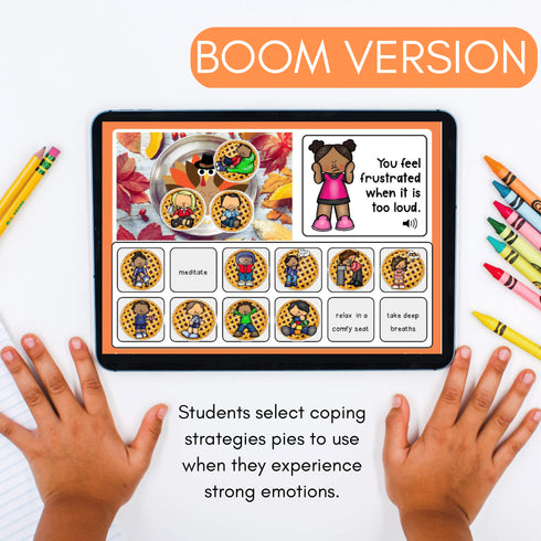 Distance Learning Thanksgiving Coping Strategies - Boom Cards and Google Version