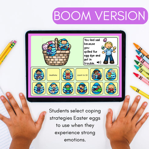 Easter Coping Strategies Distance Learning Boom Cards + Google Slides Version