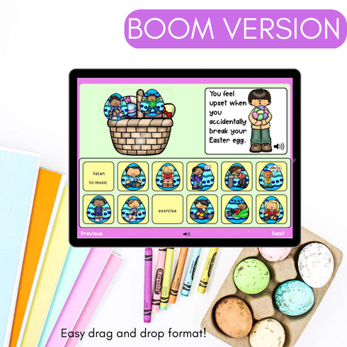 Easter Coping Strategies Distance Learning Boom Cards + Google Slides Version