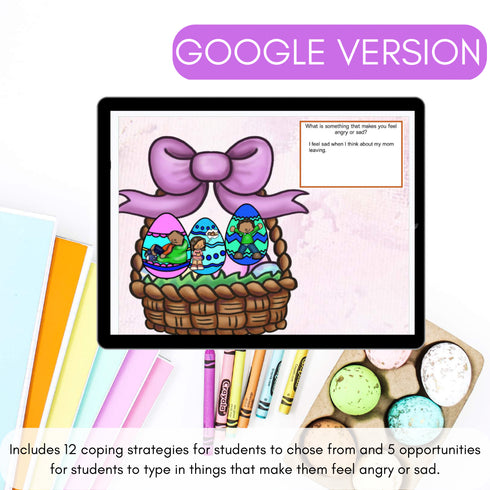 Easter Coping Strategies Distance Learning Boom Cards + Google Slides Version