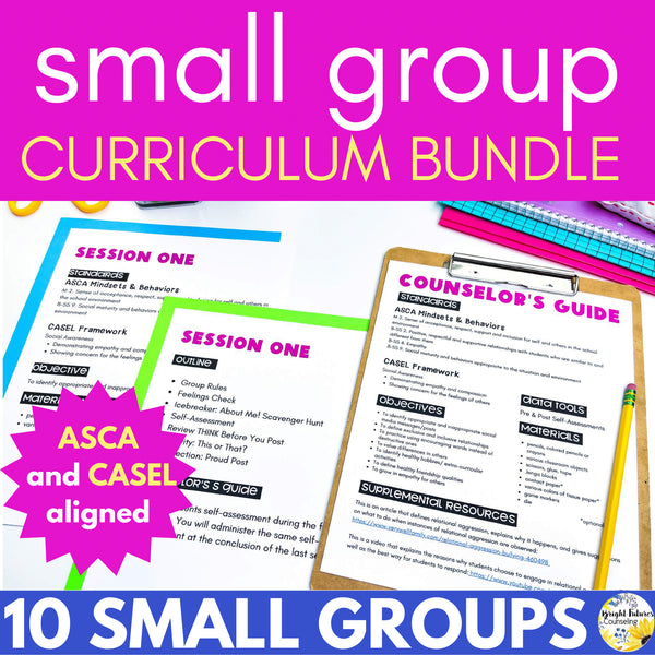 Elementary School Counseling Small Group Bundle - Anxiety, Social Skills & more!