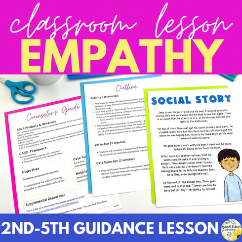 Empathy Lesson for Social Emotional Learning and Elementary School Counseling
