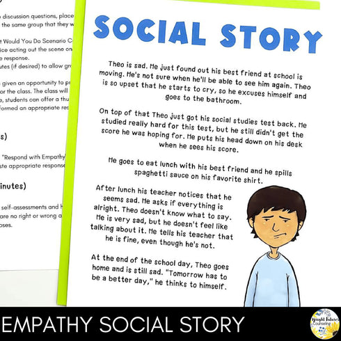 Empathy Lesson for Social Emotional Learning and Elementary School Counseling