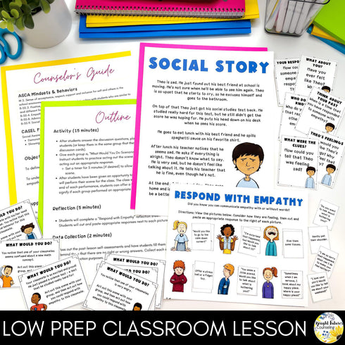 Empathy Lesson for Social Emotional Learning and Elementary School Counseling