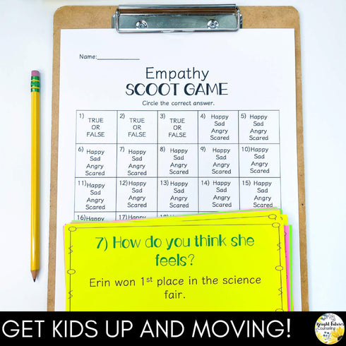 Empathy and Identifying Feelings Scoot Game - School Counseling SEL Game