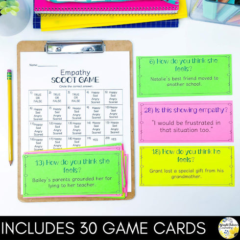 Empathy and Identifying Feelings Scoot Game - School Counseling SEL Game