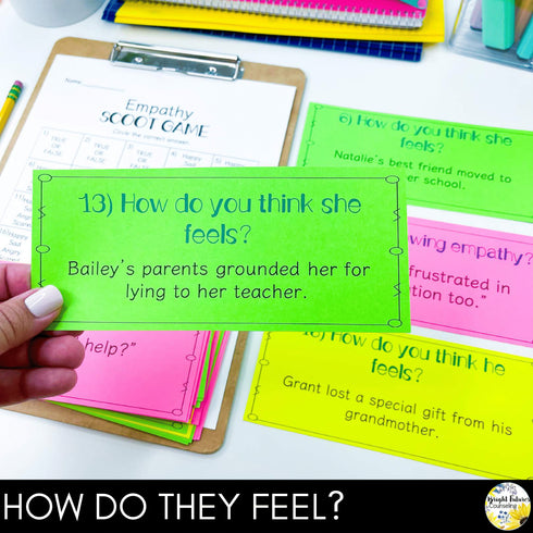 Empathy and Identifying Feelings Scoot Game - School Counseling SEL Game