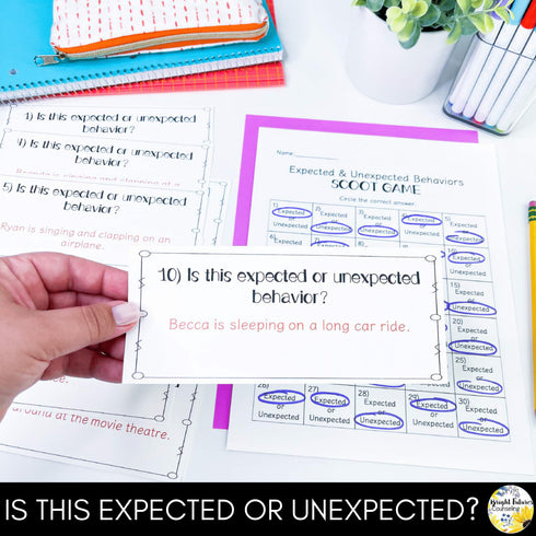 Expected and Unexpected Behaviors Scoot Game Counseling Game