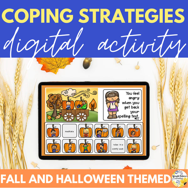 FALL Coping Strategies Digital Activity with Boom Cards & Google Slides Versions