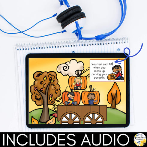 FALL Coping Strategies Digital Activity with Boom Cards & Google Slides Versions