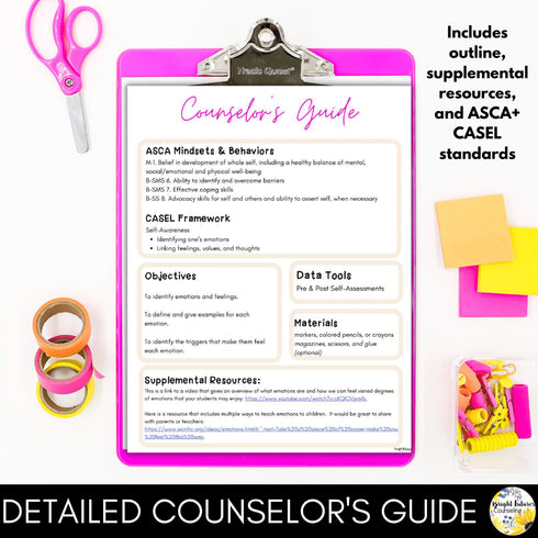 Feelings & Emotions Counseling Lesson: Social Emotional Learning Activities