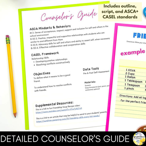 Friendship Skills Lesson for Social Emotional Learning and School Counseling