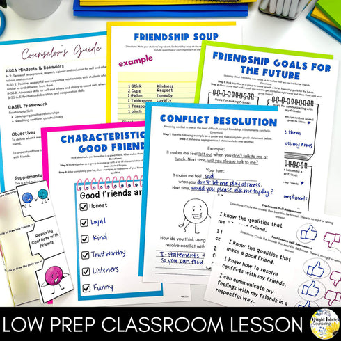 Friendship Skills Lesson for Social Emotional Learning and School Counseling