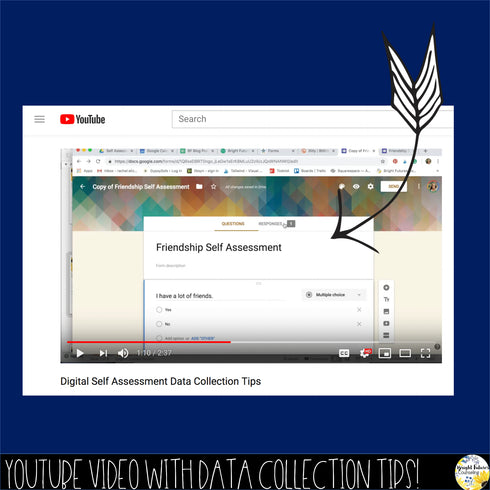Friendship Self-Assessment Editable School Counseling Data Collection Tool