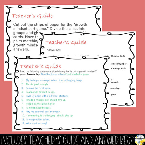 Growth Mindset vs. Fixed Mindset Classroom Guidance Lesson, Video, and Game