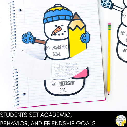 Winter Goal Setting Counseling Activity: Academic, Behavioral & Friendship Goals