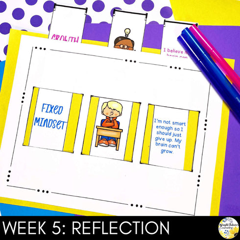 Growth Mindset vs. Fixed Mindset Comprehensive 5-Week School Counseling Group