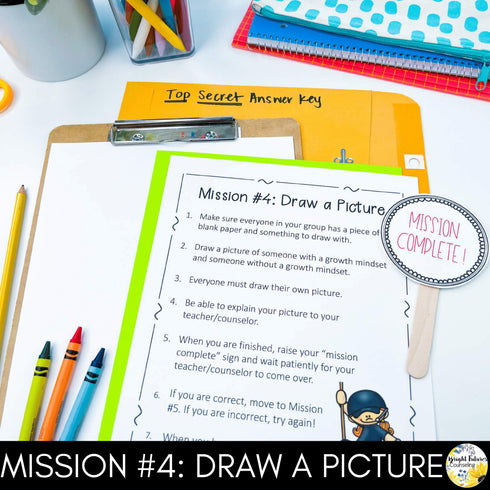 Interactive Growth Mindset Escape Room Class Lesson: Growth vs. Fixed Mindset