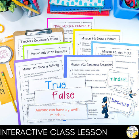 Interactive Growth Mindset Escape Room Class Lesson: Growth vs. Fixed Mindset