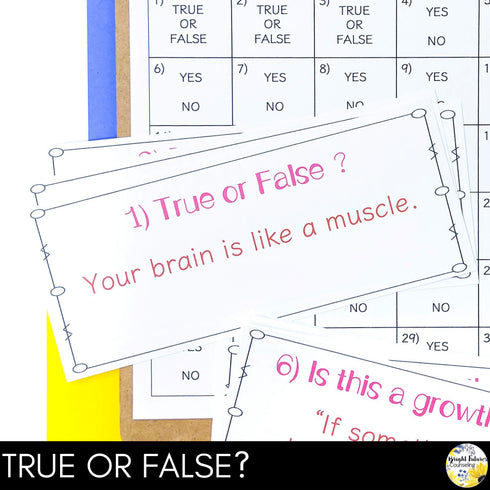 Growth Mindset Scoot Game School Counseling Game for Growth Mindset