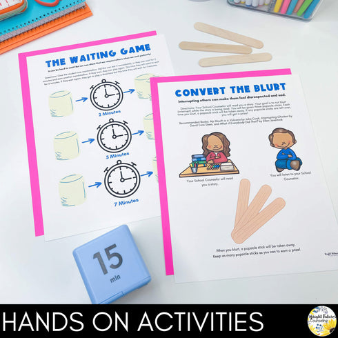 Impulse Control Hands-On Individual Counseling Lesson and Curriculum