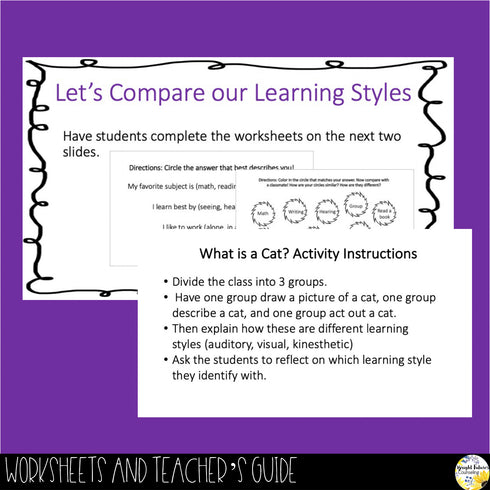 LEARNING STYLES Editable Classroom Guidance Lesson - Tier I School Counseling
