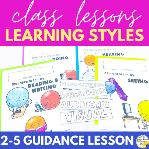 Learning Styles SEL School Counseling Lesson: Learning Style Survey & Activities