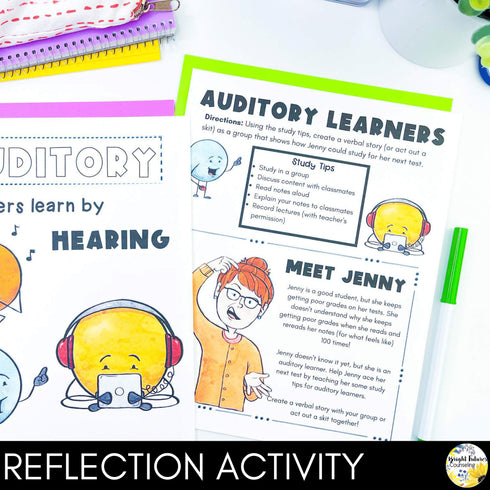 Learning Styles SEL School Counseling Lesson: Learning Style Survey & Activities