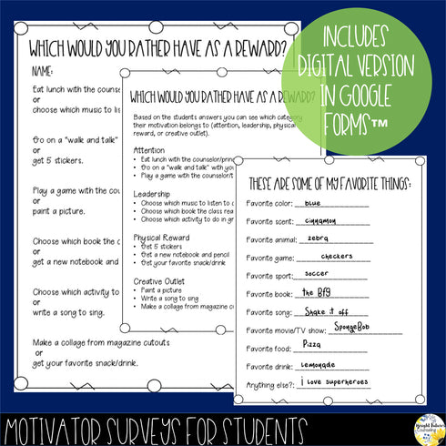 Motivation Assessment Survey - Behavior Assessment Tool with Digital Version