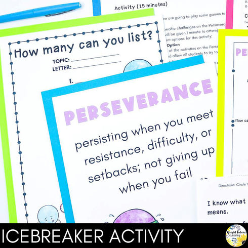 Perseverance and Determination Elementary Counseling SEL Lesson & Activities