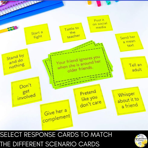Relational Aggression Social Skills Card Game Counseling Game