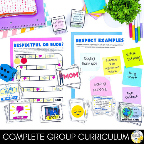 Respect Lesson and Activities - Group Counseling Lesson Plans for Middle School