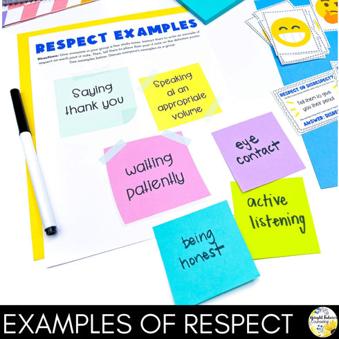 Respect Lesson and Activities - Group Counseling Lesson Plans for Middle School